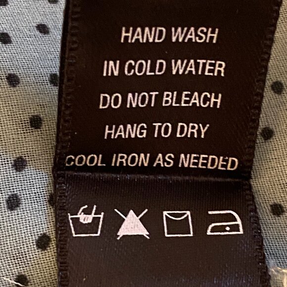 Leo Meets Virgo Sz 2X Womens Sheer Blouse  Flutter Sleeve Mint/Black Dots - Picture 8 of 8